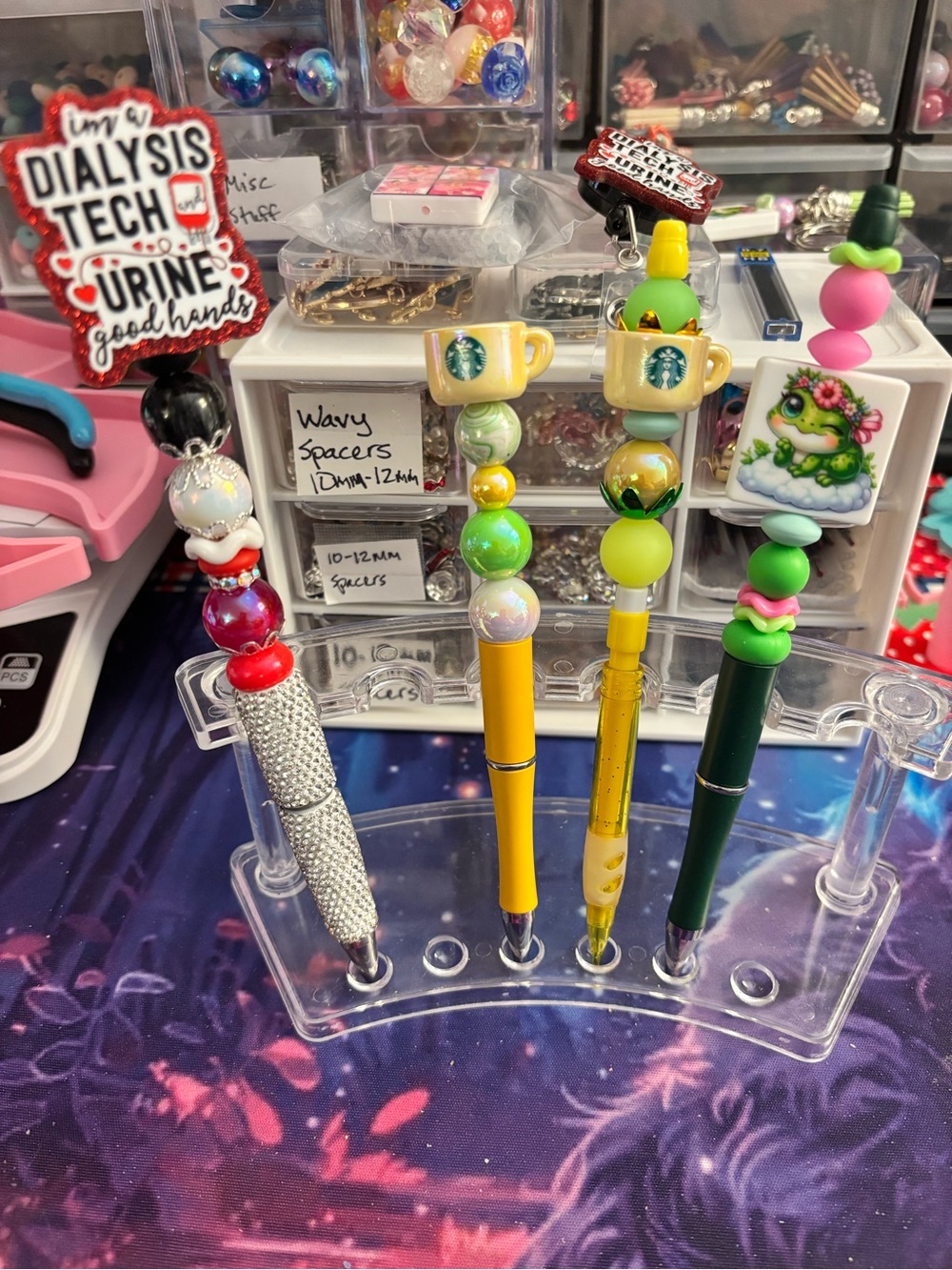 Beaded Decorative Pens - Yellow & Green Accents
